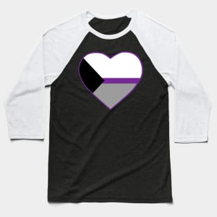 Pride Flag Heart Demisexual Baseball T-Shirt